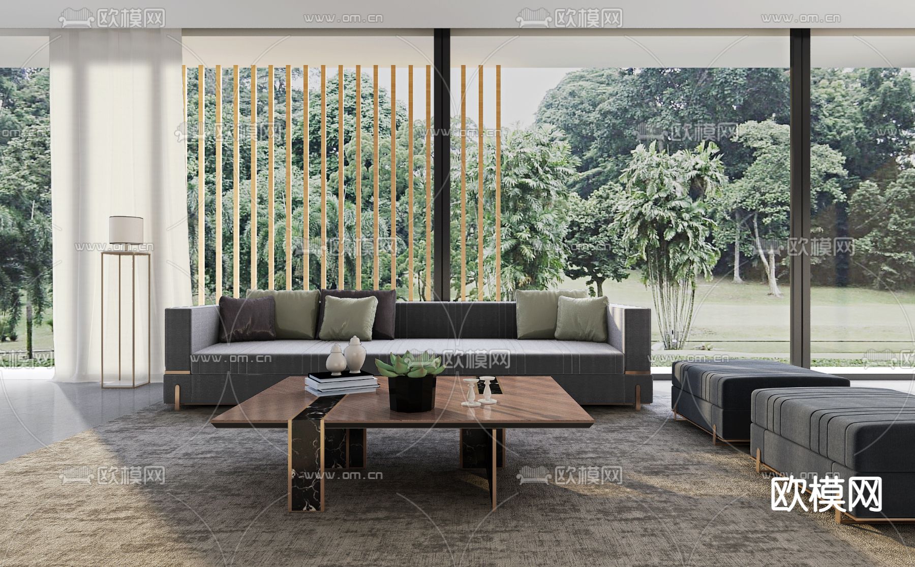 意大利Capital品牌 现代沙发组合SU模型下载