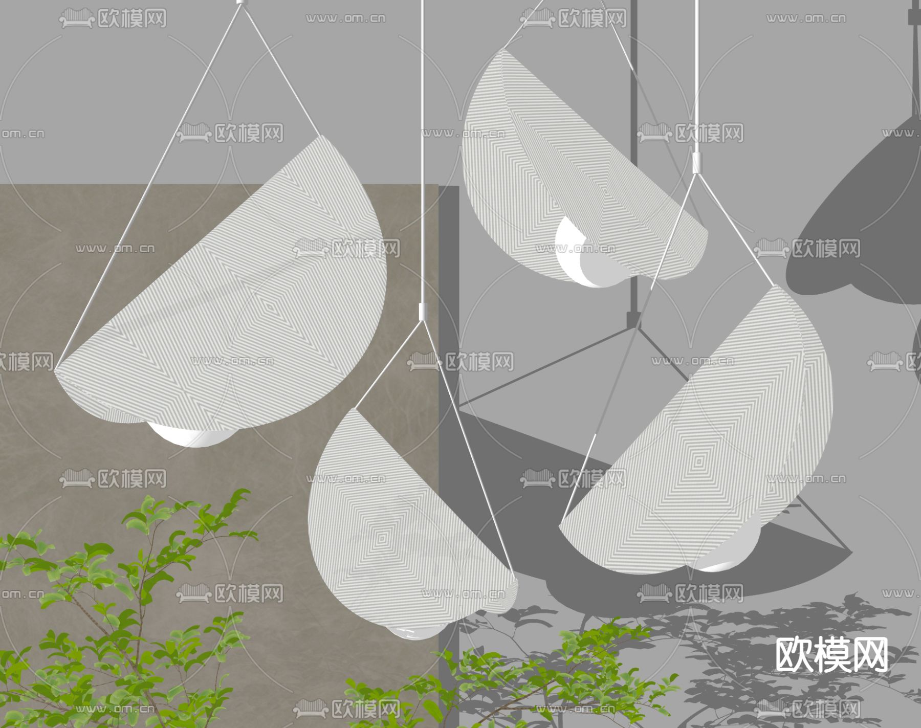 现代创意吊灯su模型下载（渲染图2）