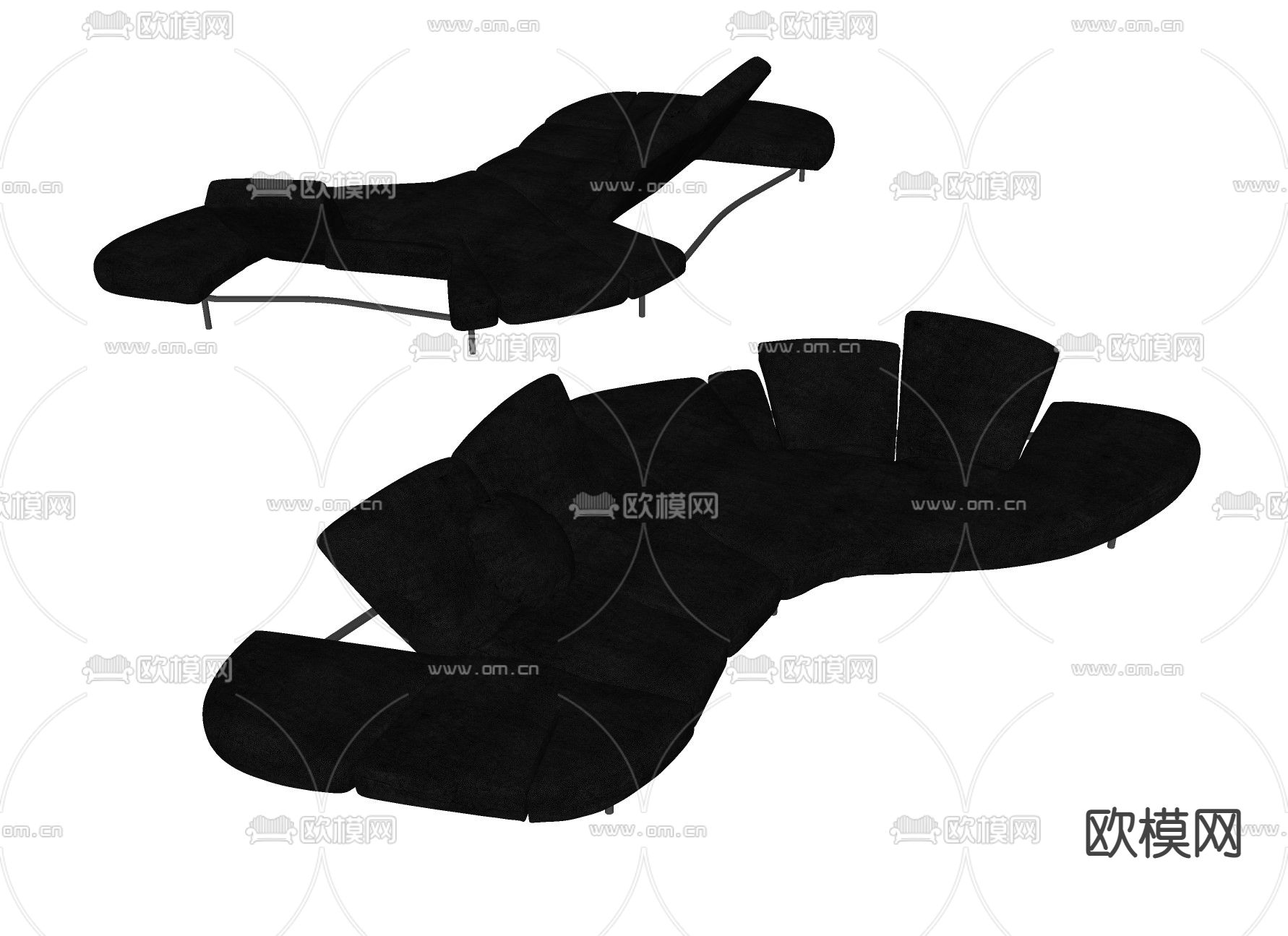 北欧异形沙发su模型下载（渲染图2）