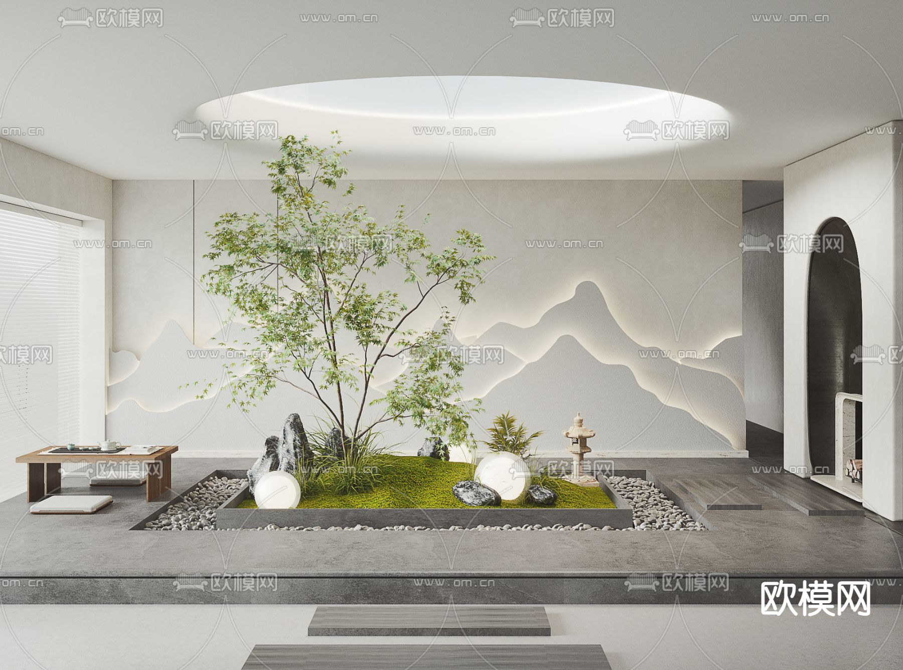 室内植物堆 造景小品3d模型下载