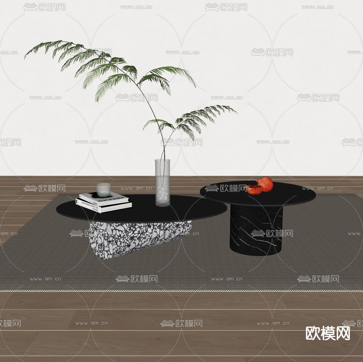 Polis 子母茶几su模型
