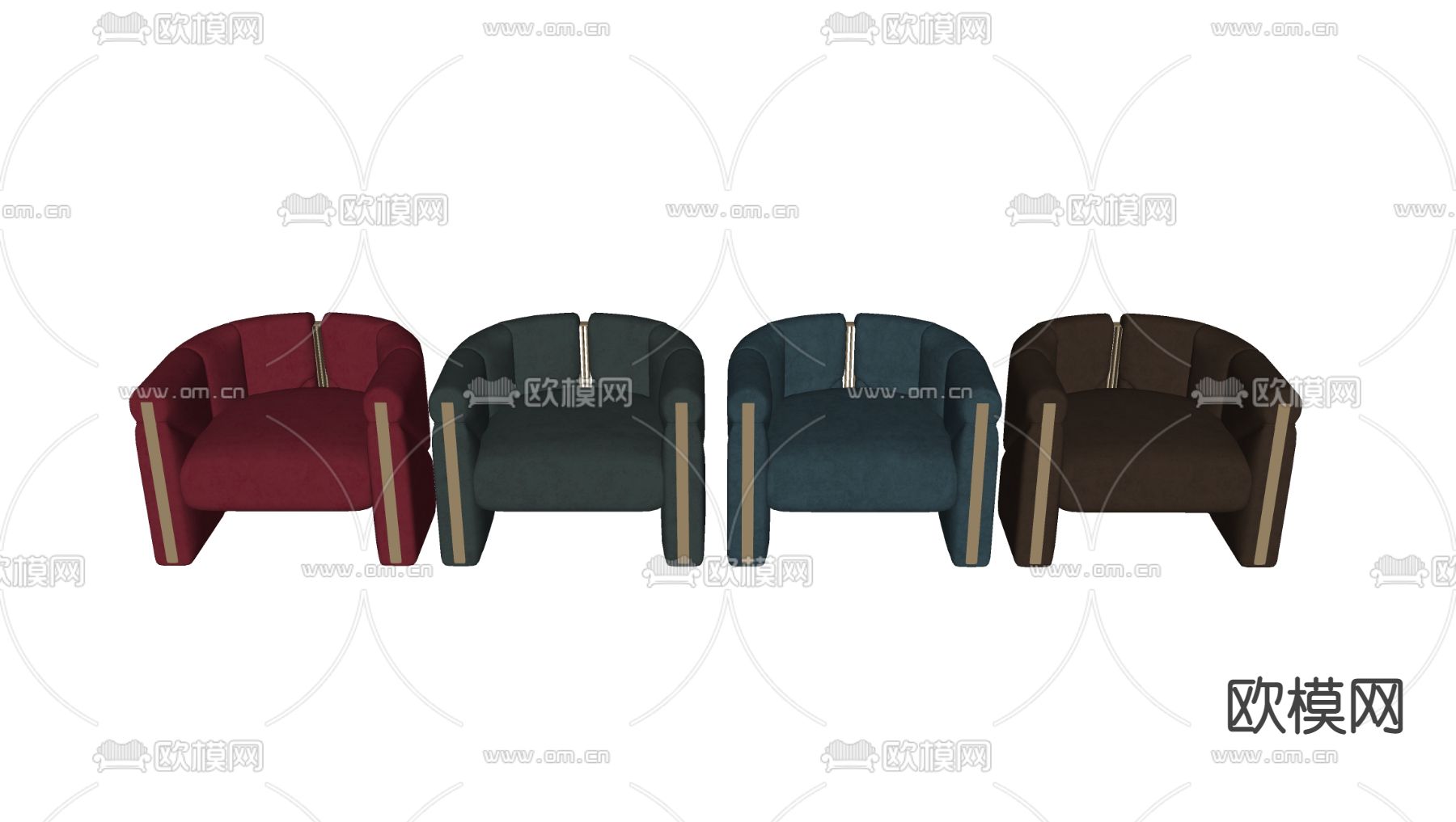 现代单人沙发su模型