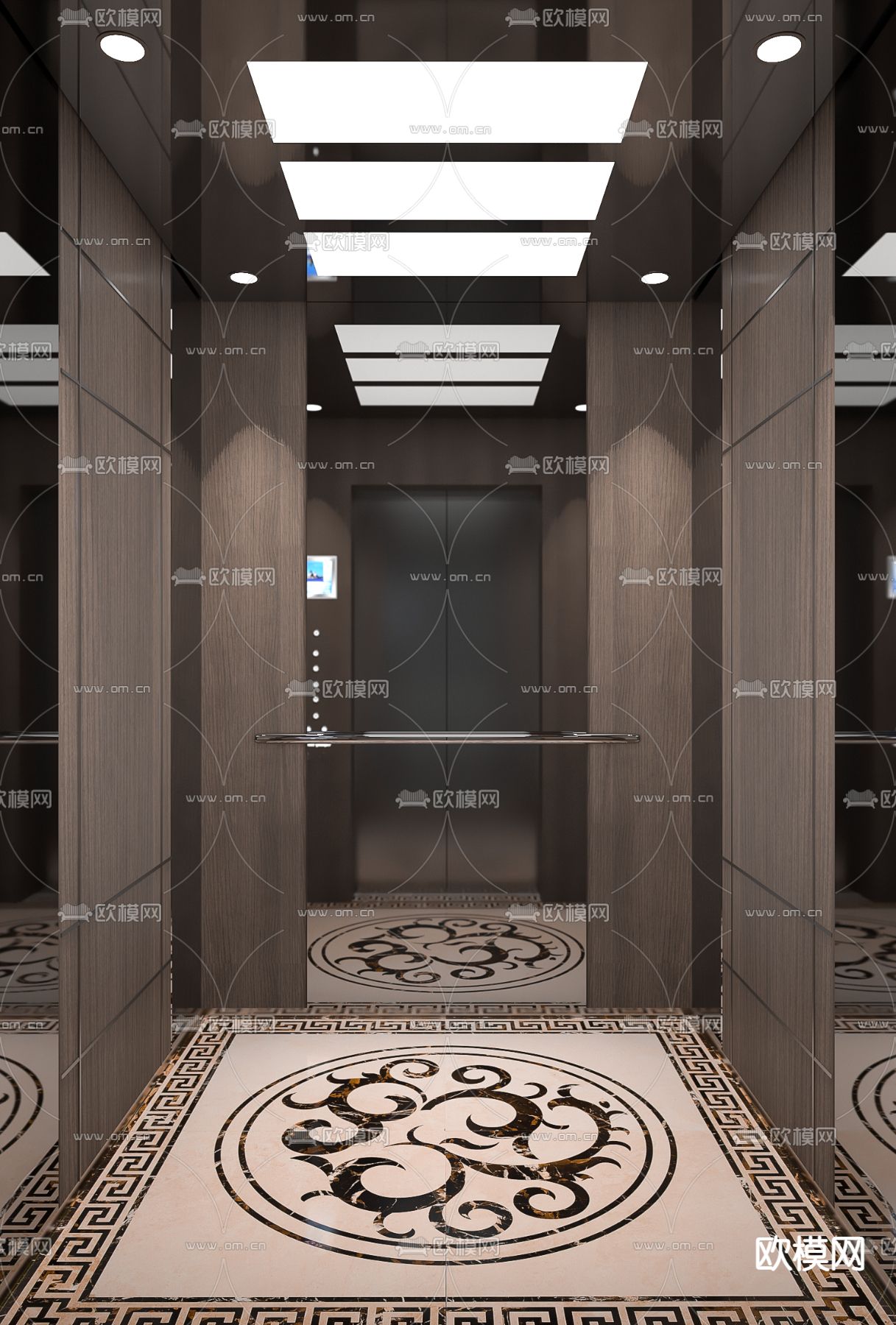 现代电梯厅免费3d模型下载