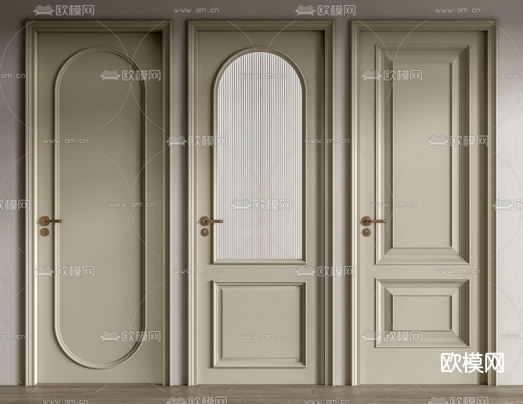 法式单开门 玻璃门 厨卫门su模型