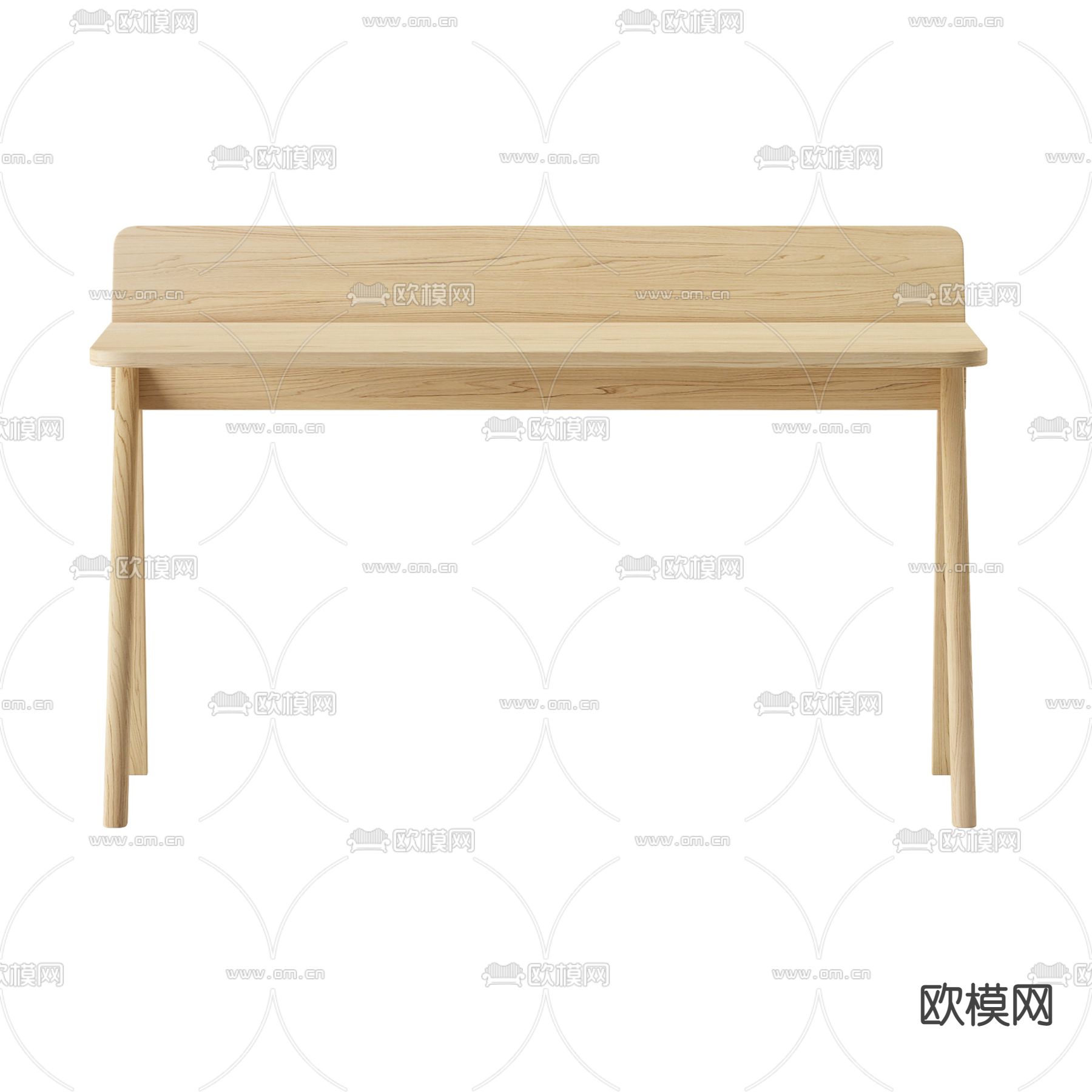 北欧极简实木梳妆台免费3d模型下载