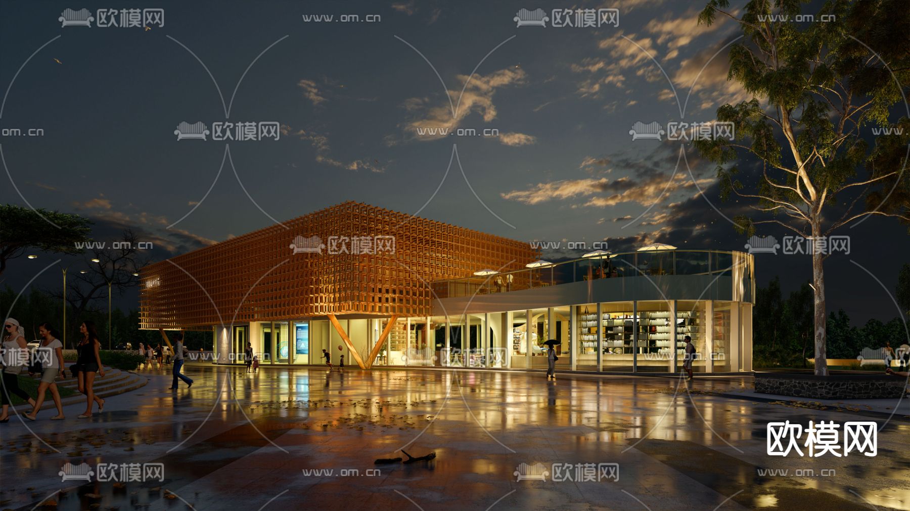 图书馆外观su模型下载（渲染图8）