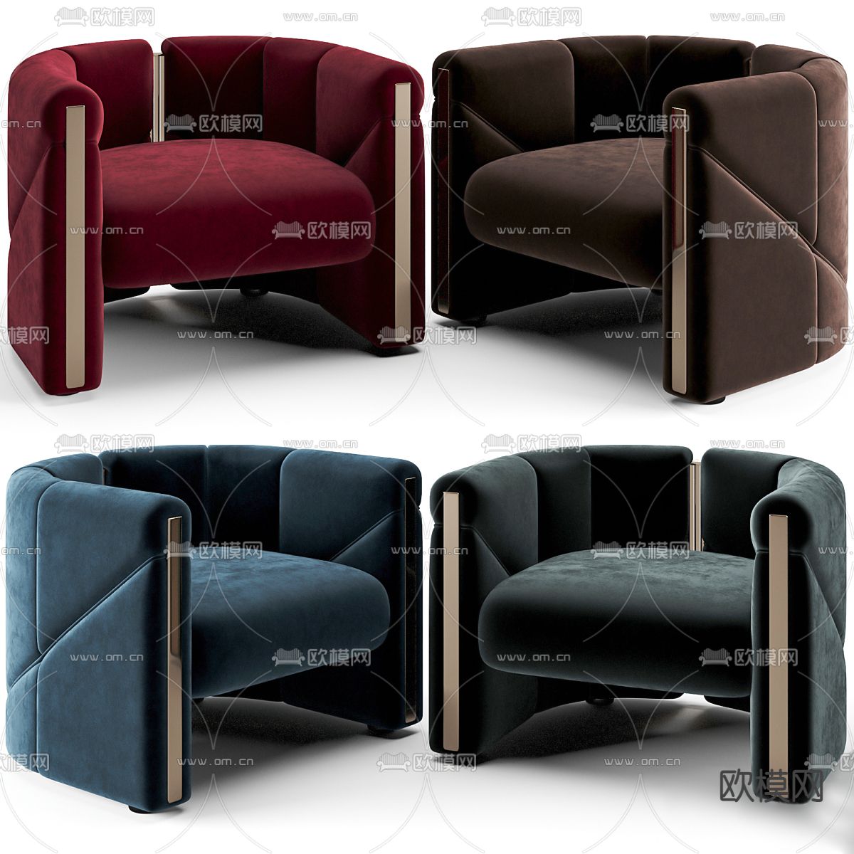 现代单人沙发su模型