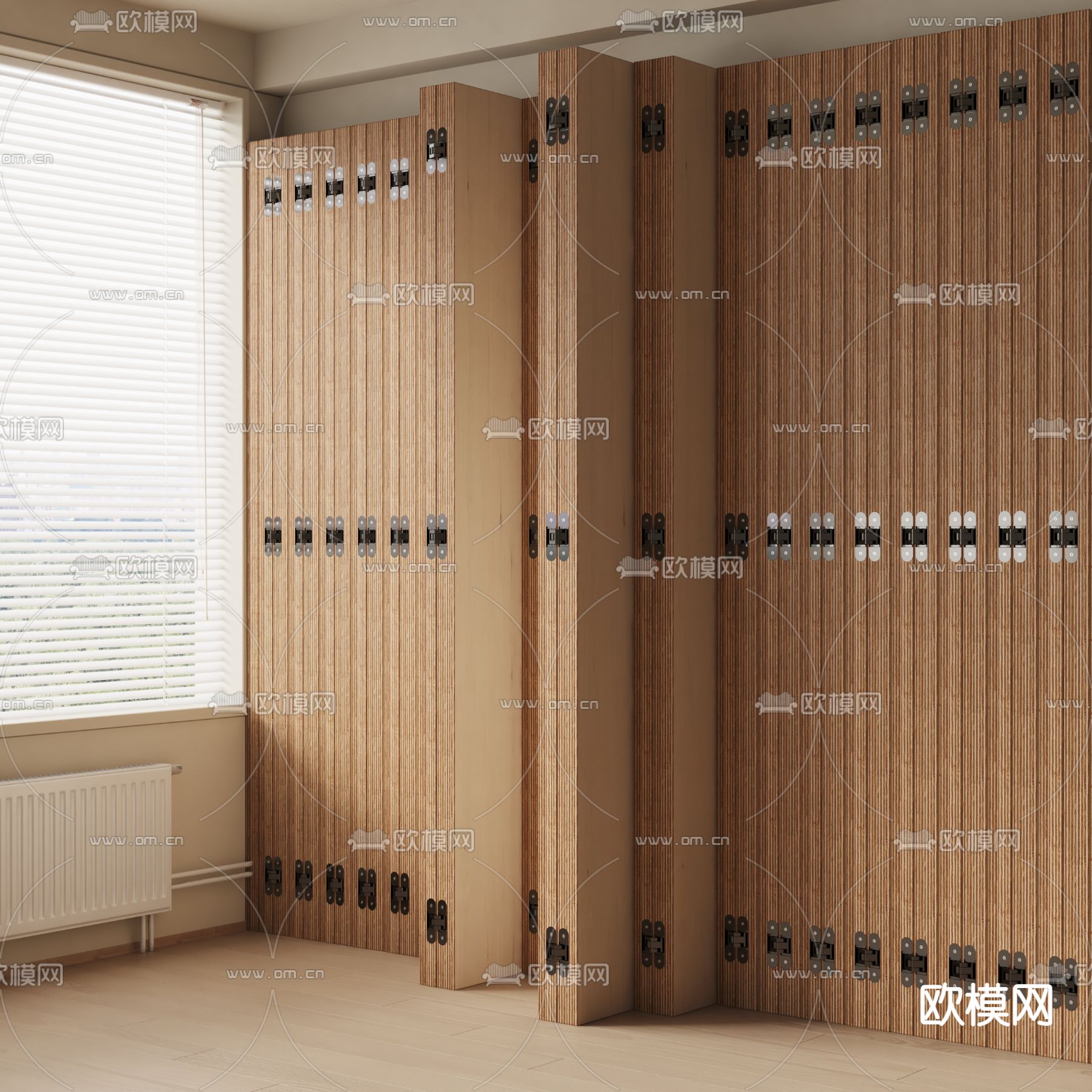 现代推拉门 隔断屏风3d模型下载