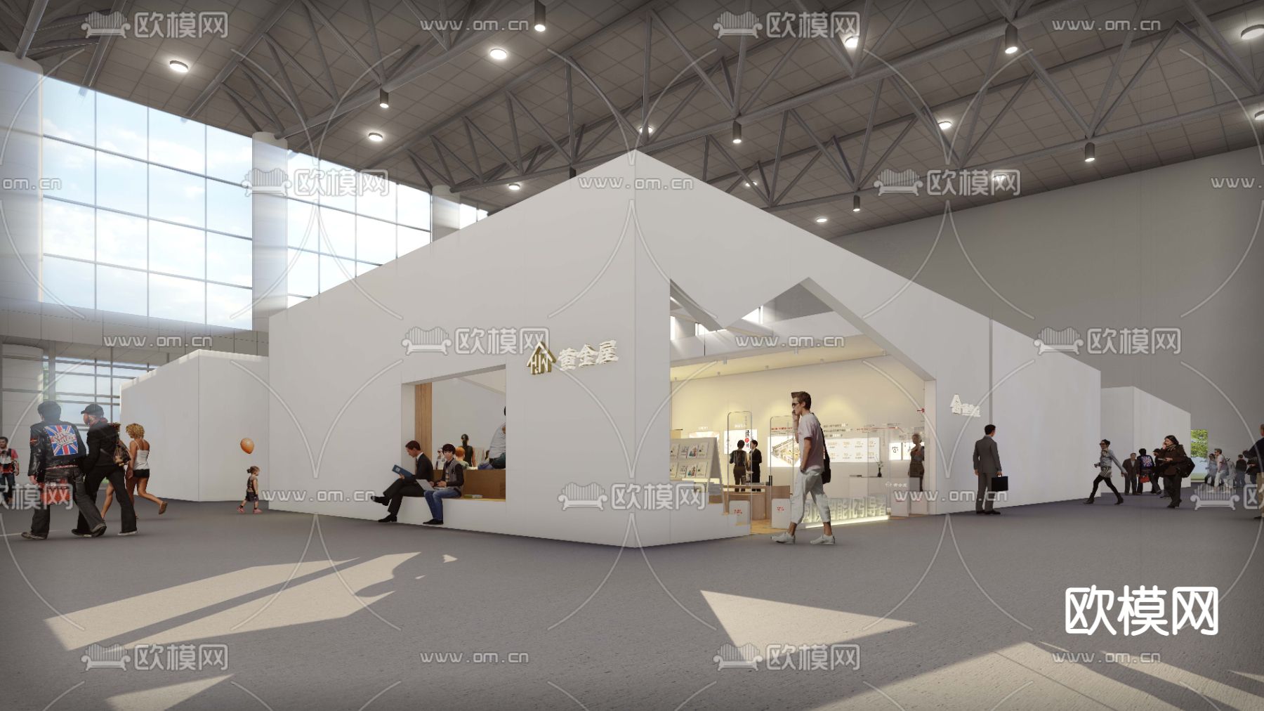 展会展厅 陈展展厅su模型下载（渲染图1）