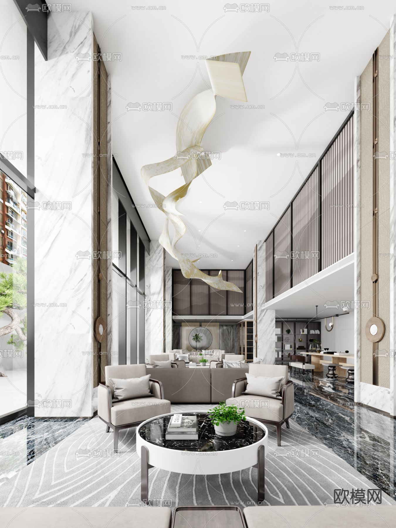 HWCD设计 蓝城·南门·小团月庐售楼处su模型下载