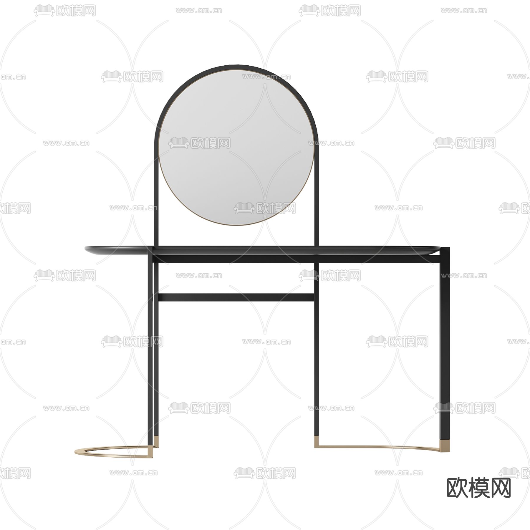 现代极简创意梳妆台免费3d模型下载