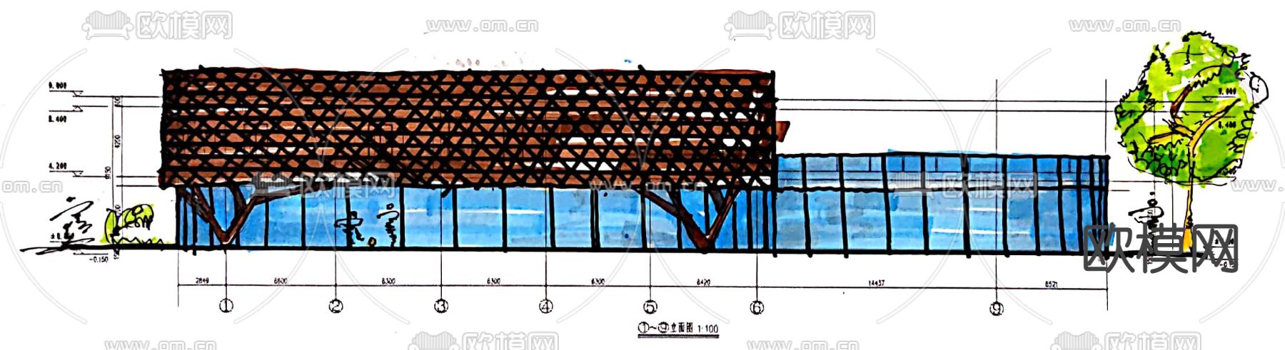图书馆外观su模型下载（渲染图6）