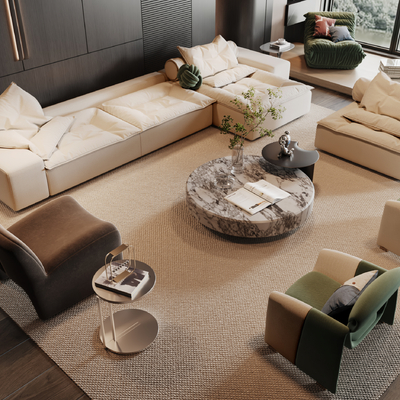  Minotti 米洛提 组合沙发su模型 
