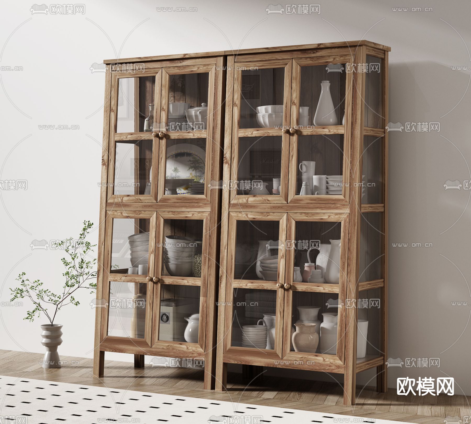 北欧餐边柜3d模型下载