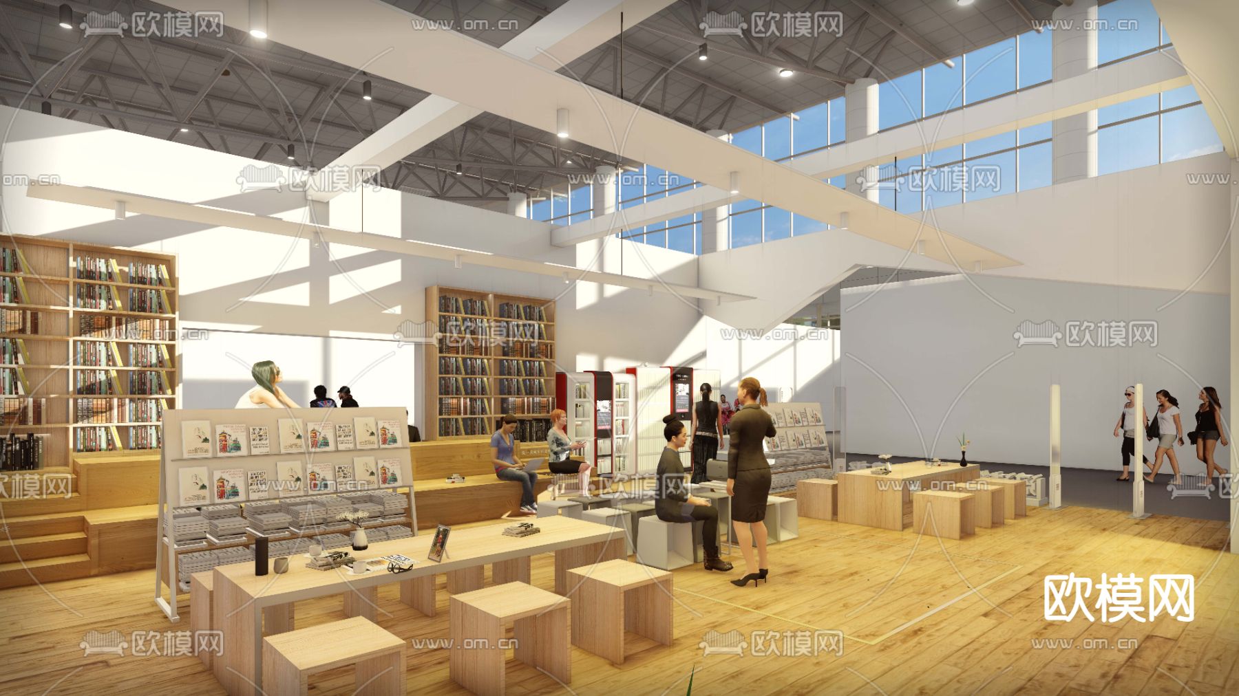 展会展厅 陈展展厅su模型下载（渲染图3）