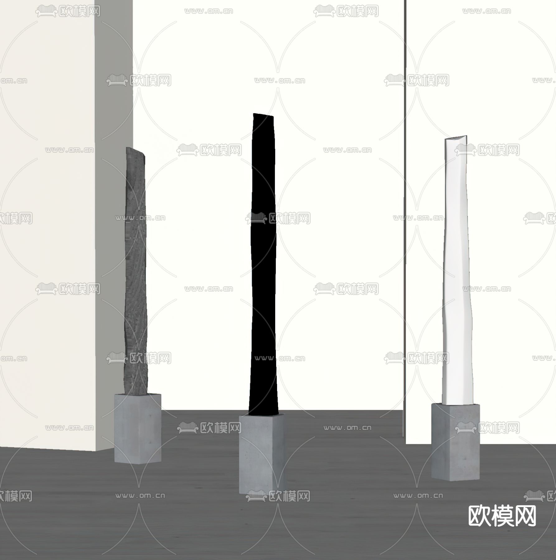 现代雕塑摆件 金属雕塑su模型