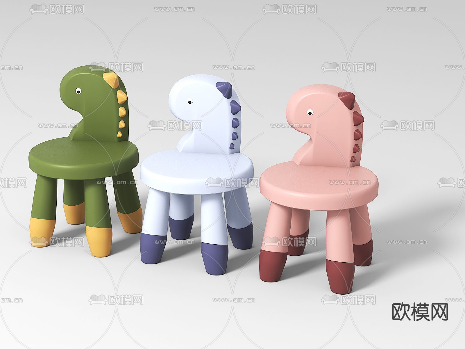 北欧儿童椅3d模型下载
