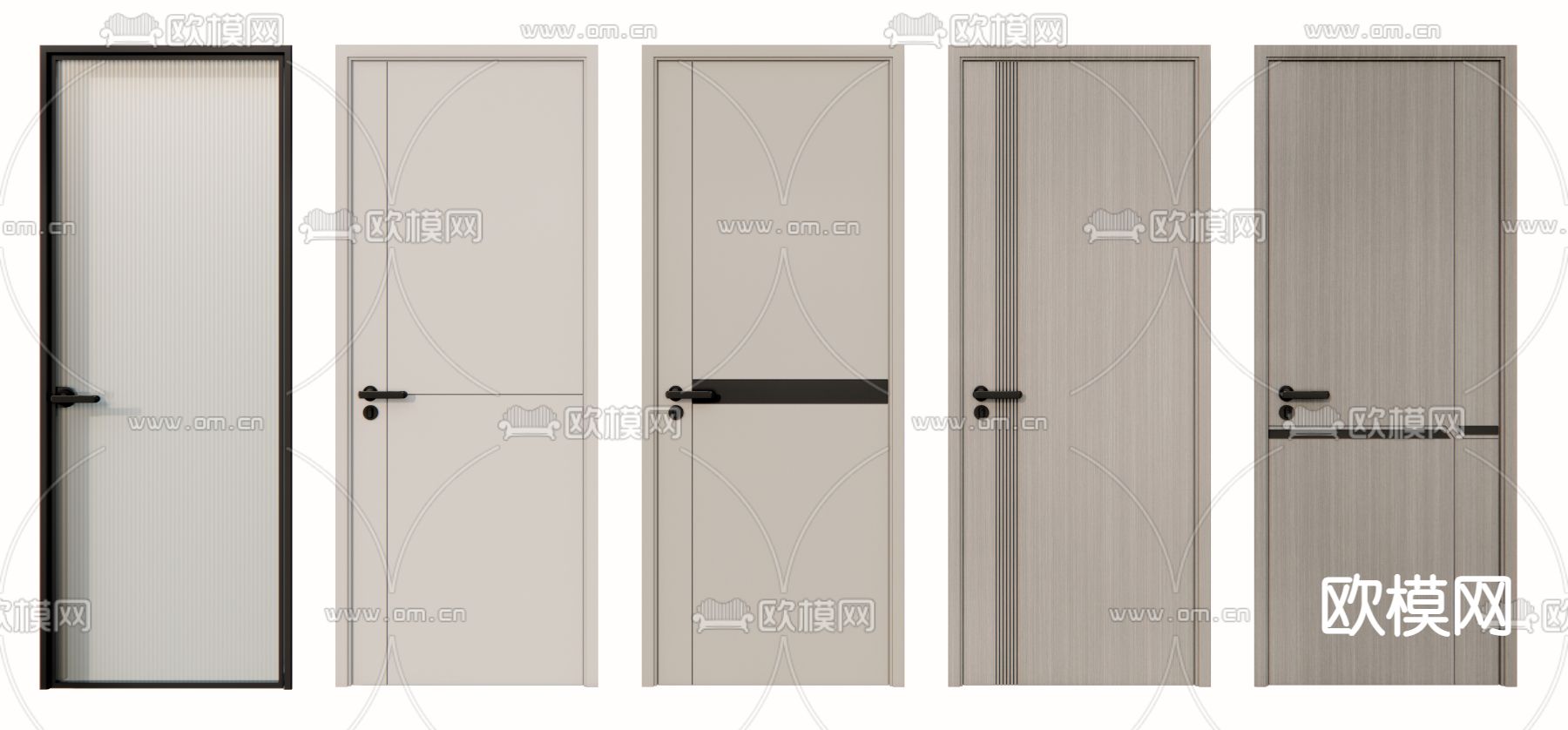 单开门 厨卫门 卧室门 房门su模型下载