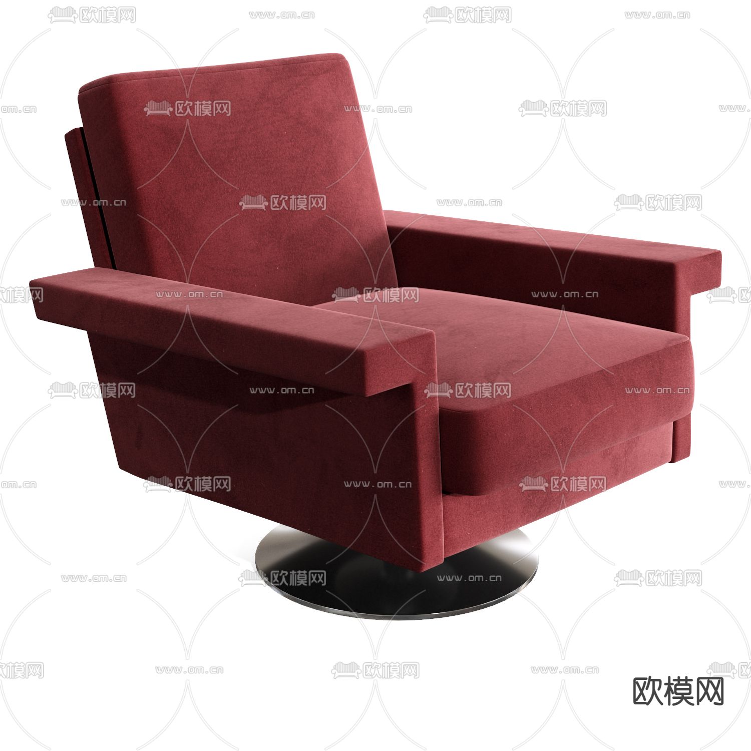 Cassina 红色单人沙发3d模型下载（渲染图3）