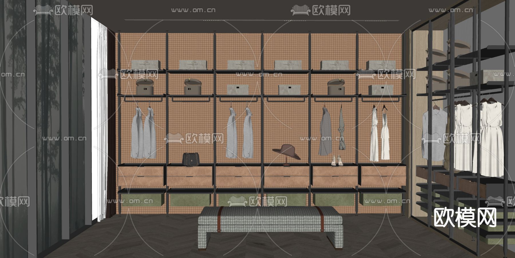 Minotti 米洛提 衣帽间su模型