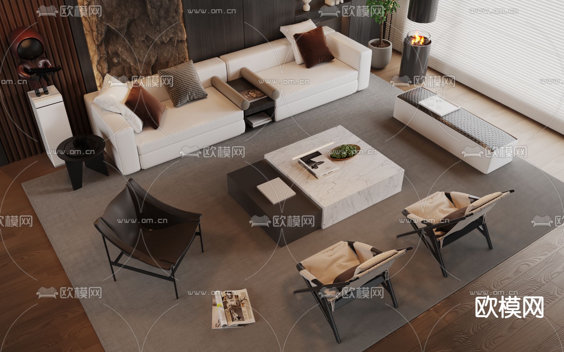 米洛提Minotti 组合沙发3d模型下载