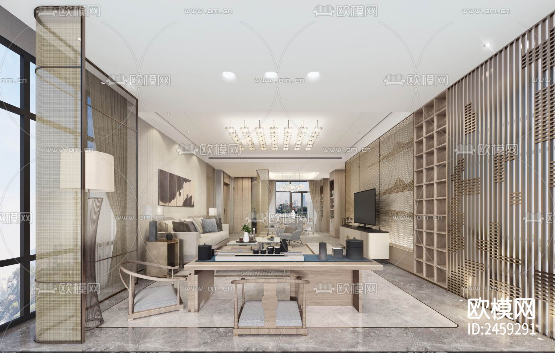 润和湘江天地样板间CAD施工图-免费3dmax模型库-欧模网