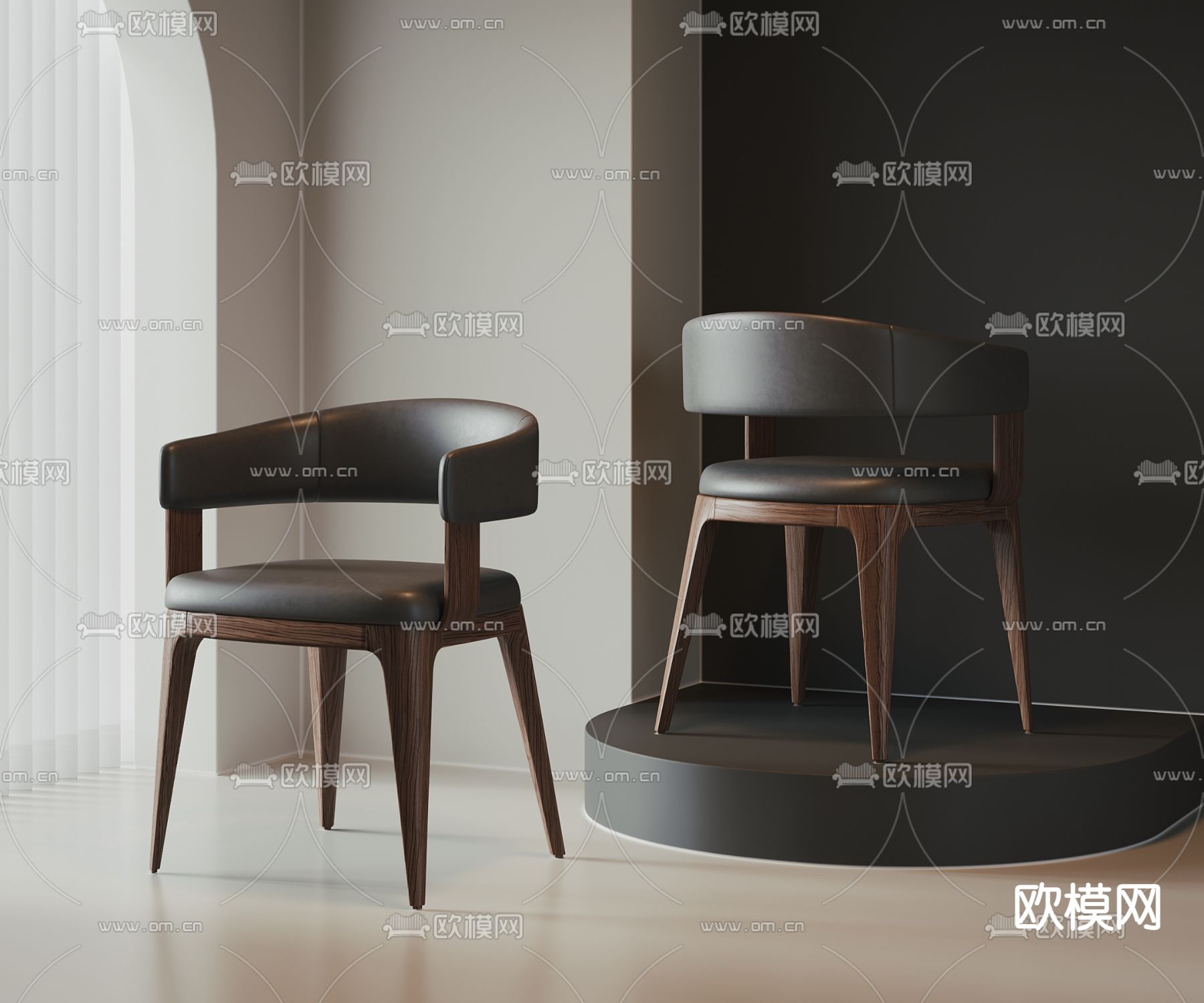 现代单椅子 餐椅3d模型下载