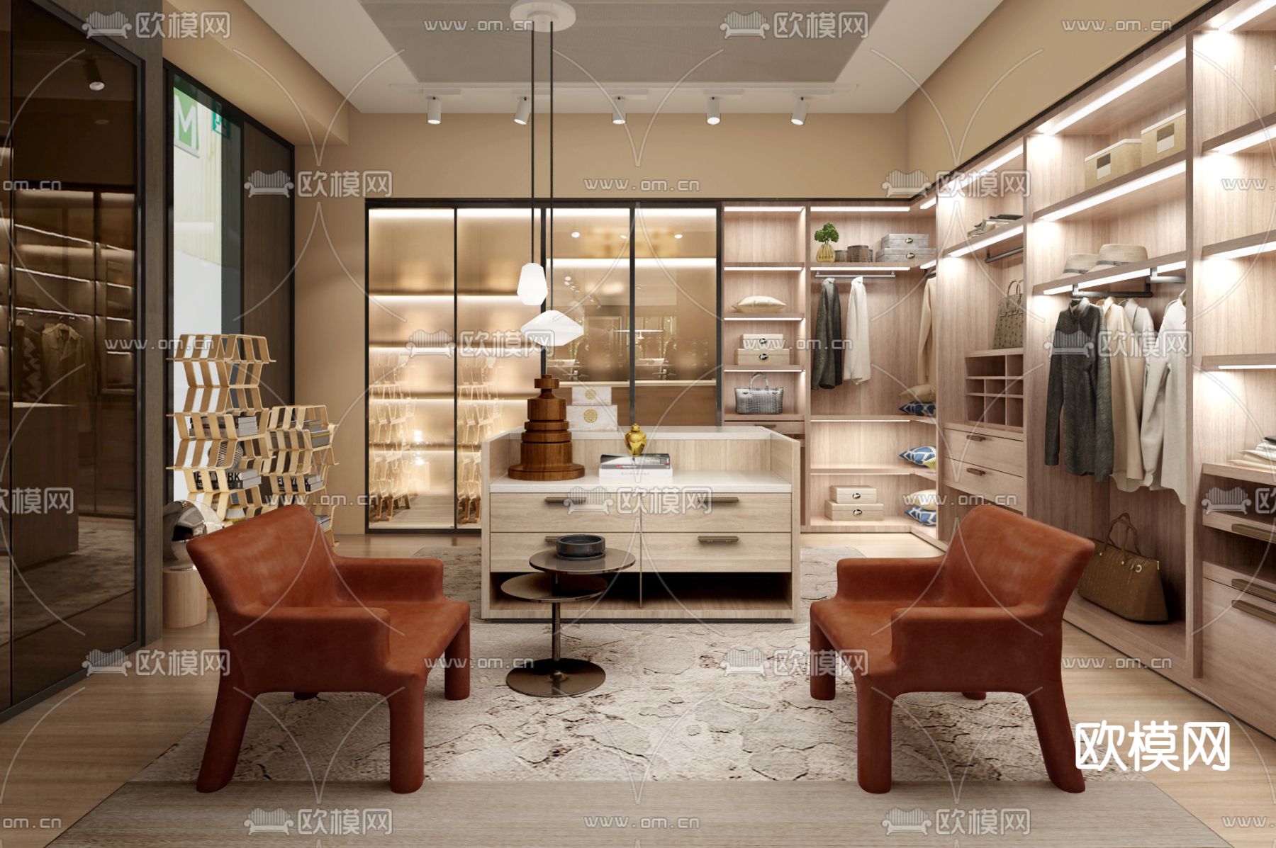 意大利Molteni&C品牌 现代衣帽间SU模型下载