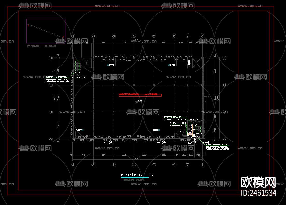 建桥制造产业园暖通cad施工图下载（渲染图4）