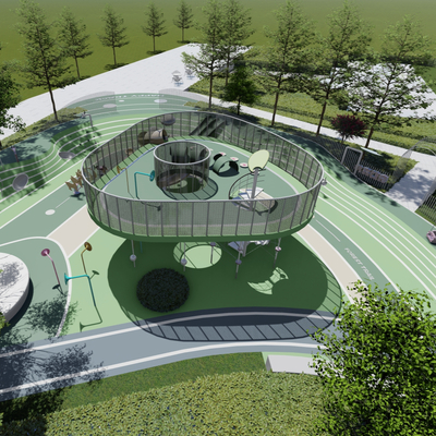  儿童游乐区su模型 