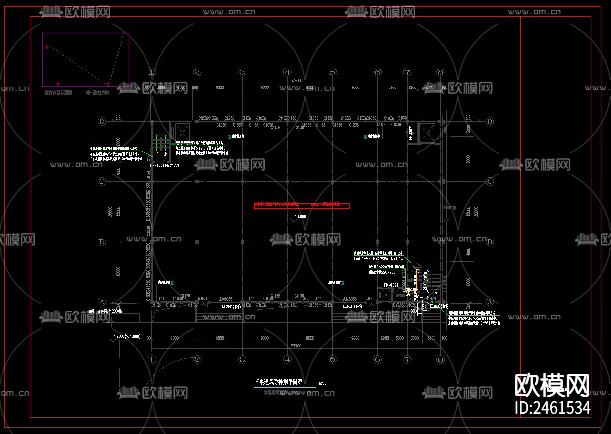 建桥制造产业园暖通cad施工图下载（渲染图3）