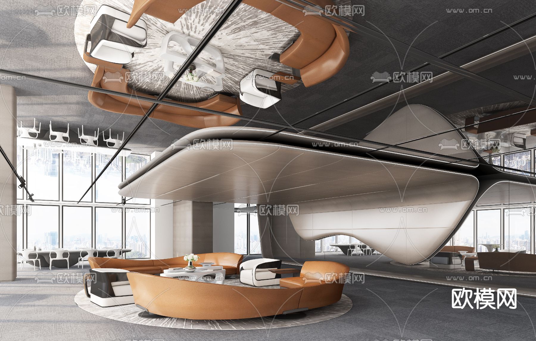 集艾设计 金安中海财富中心展示中心su模型下载_ID12288989_sketchup模型下载-欧模网