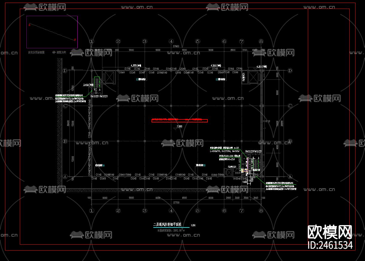 建桥制造产业园暖通cad施工图下载（渲染图2）