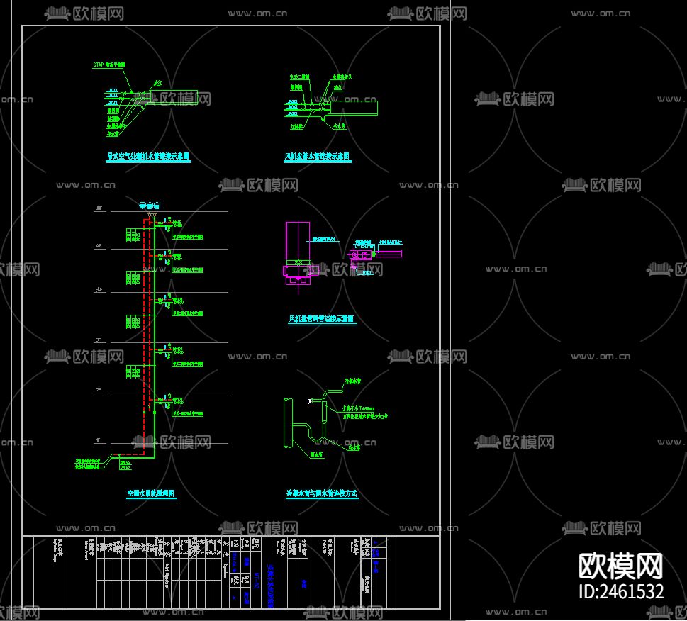 某工业园配套食堂暖通cad施工图下载（渲染图2）