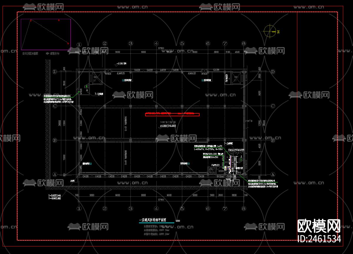 建桥制造产业园暖通cad施工图下载（渲染图1）