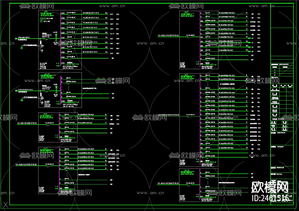 某小学四层框架体艺楼电气cad施工图下载（渲染图2）