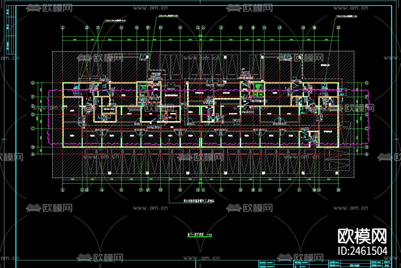 16层人才公寓楼全套建筑cad施工图下载（渲染图2）