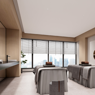  SPA馆护理房 按摩房su模型 