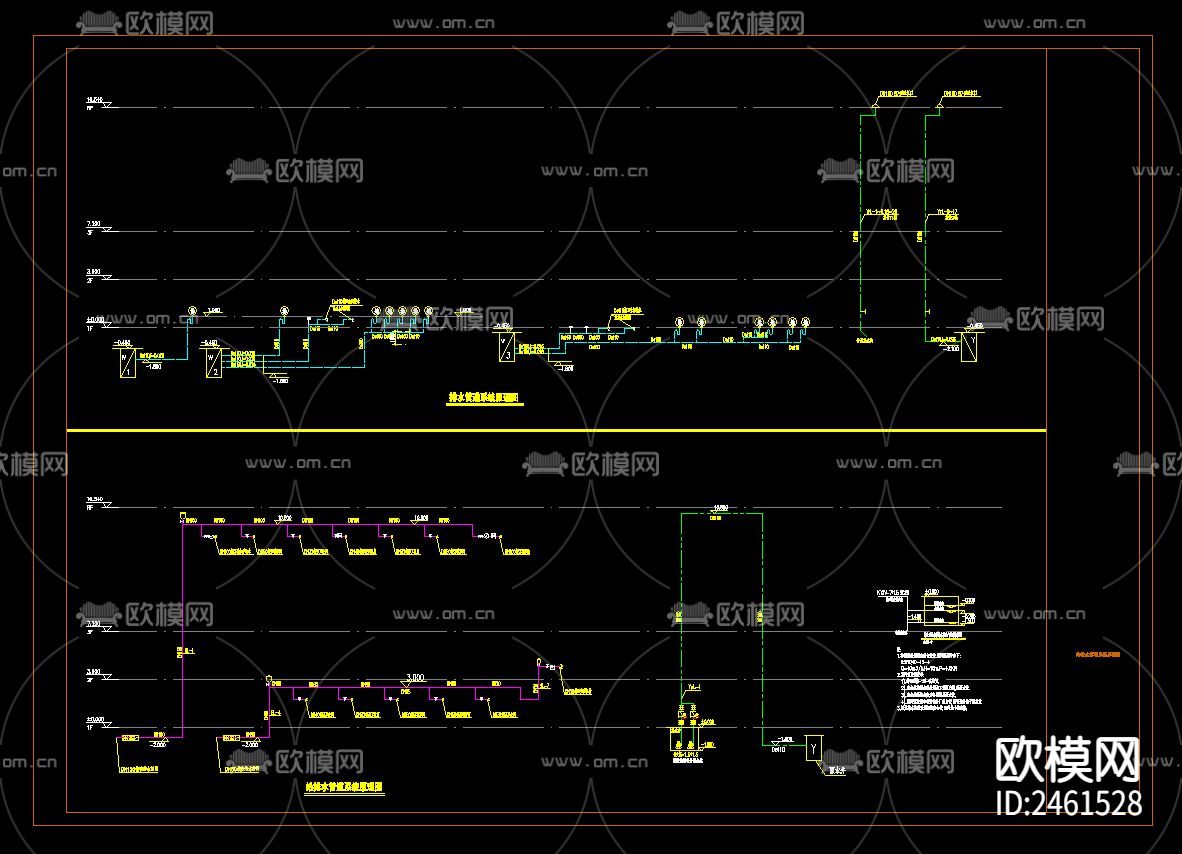 一层体育馆建筑给排水cad施工图下载（渲染图3）