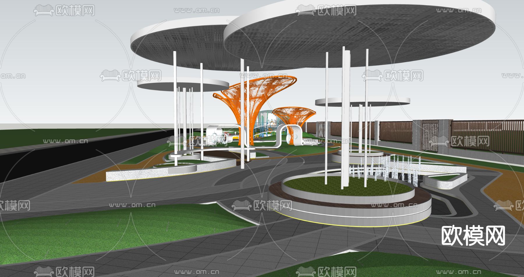 儿童乐园 鸟瞰规划su模型