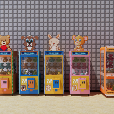  抓娃娃机 游乐设备su模型 