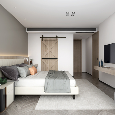  酒店客房 大床房su模型 