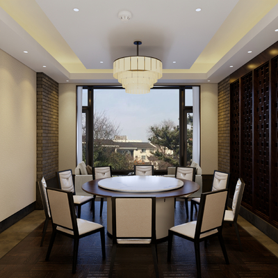  中餐厅包间 包房 包厢su模型 