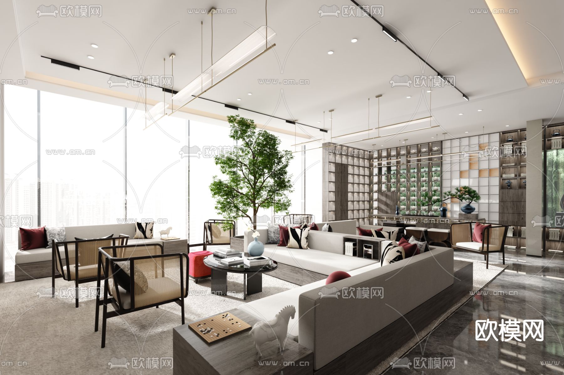 元禾大千设计 路劲御合院销售中心su模型下载