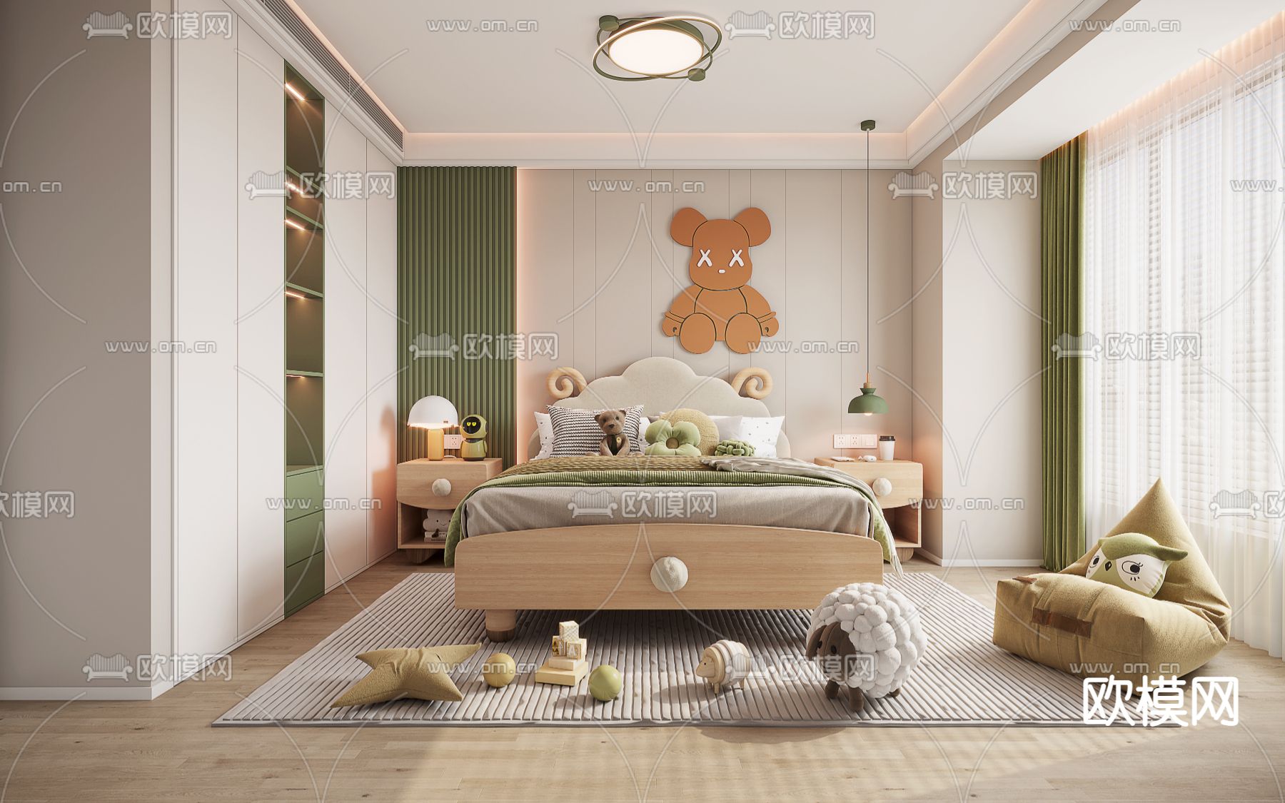 现代小孩房 儿童房3d模型下载