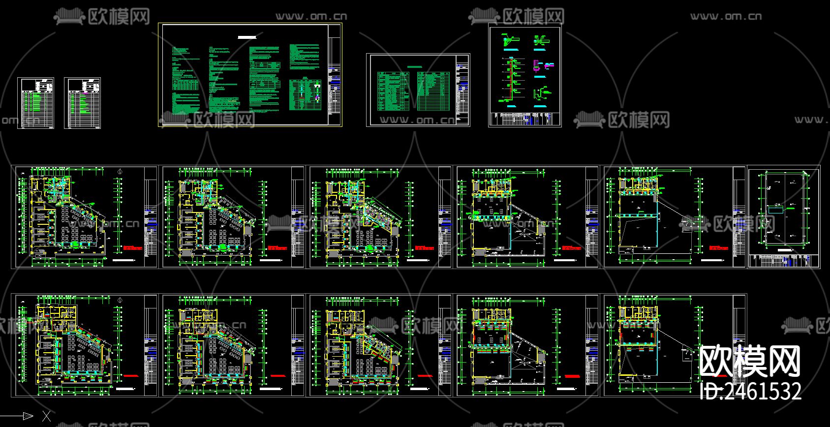 某工业园配套食堂暖通cad施工图下载（渲染图1）