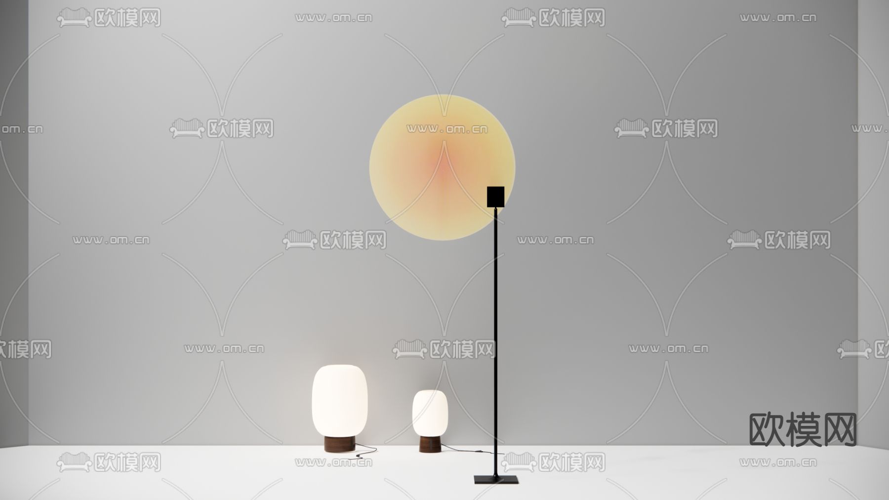 极简落地灯 台灯 装饰灯su模型下载（渲染图1）
