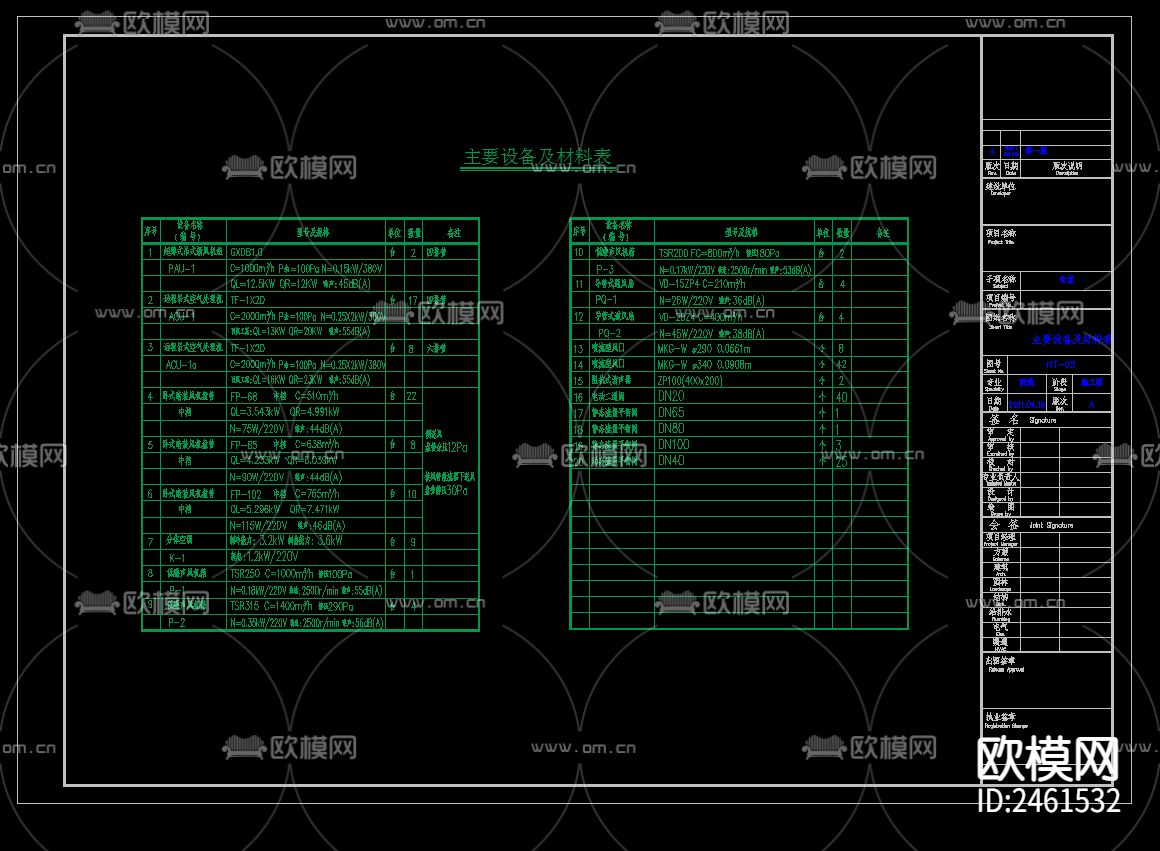 某工业园配套食堂暖通cad施工图下载（渲染图3）