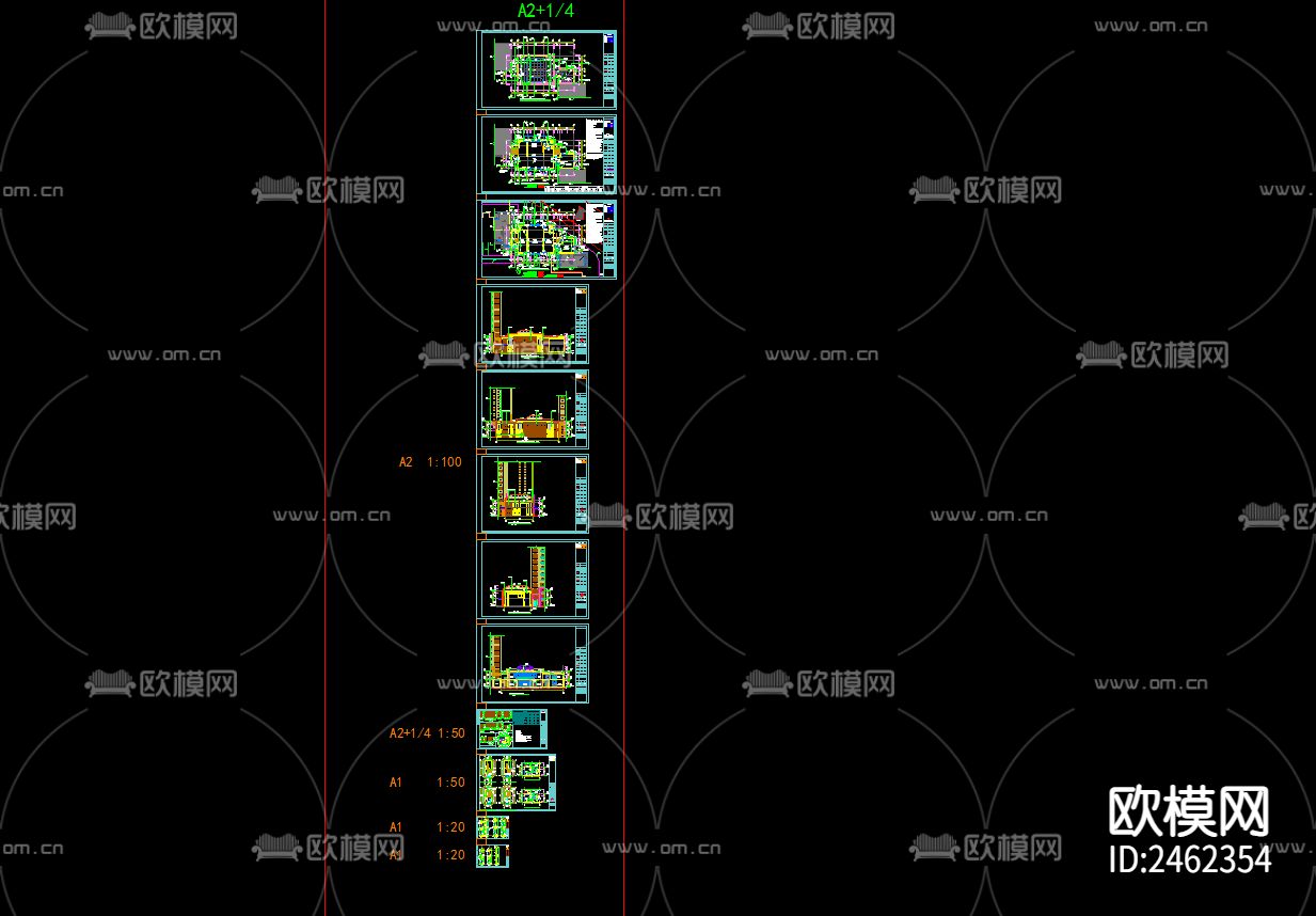 某小区北区入口建筑CAD施工图下载（渲染图1）