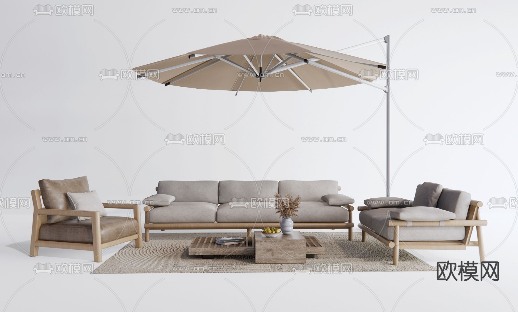 现代户外沙发3d模型下载
